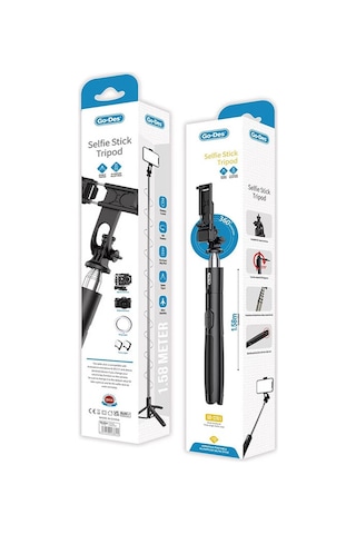 Go-Des GD-ST81 Bluetooth Selfie Çubuğu Çok Fonksiyonlu Tripod Stand Özellikli 6 Kademeli Teleskopik