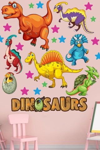 Dinozorlar Temalı Çocuk Odası Duvar Sticker Seti