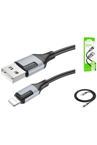 Borofone 2.4a Şarj, Data Kablosu Usb To Lightning - Bx101 Siyah