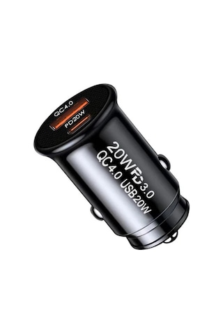 Ally 20w Usb Ve Type-c Çıkışlı Araç İçi Çakmaklık Hızlı Şarj Başlığı- 5775 Siyah