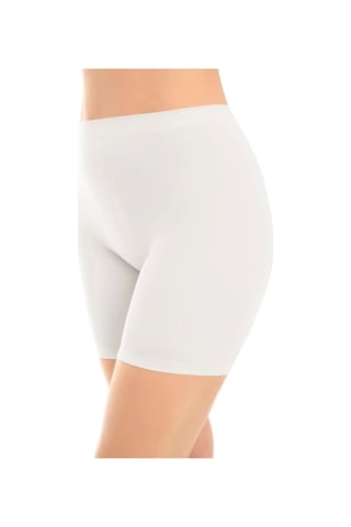 Cottonhill Premium - Kadın Ultra-rahat Seamless Yüksek Bel Uzun Paça Boxer-beyaz Beyaz