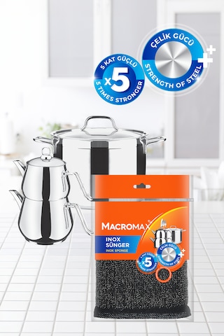 Inox Sünger Paslanmaz Çelik Temizlik Süngeri X3