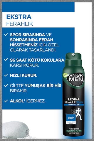 Garnier Men Ekstra Ferahlık Antiperspirsant Erkek Deodorant 150 ML