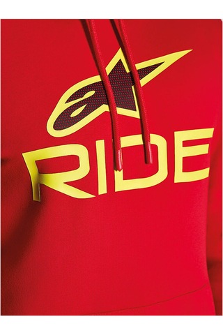 Alpinestars Ride V3 Hoodie Kapüşonlu Sweatshirt Kırmızı Sarı Çok Renkli
