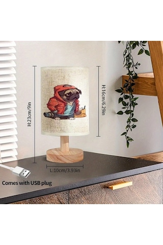 Willowhaven Creative Fabric Small Bedside Lamp 300g Usb Powered Cartoon Table Lamp Yatak Başı Aydınlatma Füme