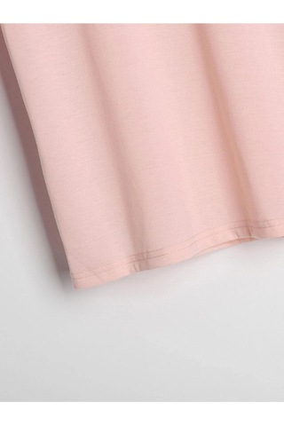 Flood Of Style Unisex Pembe Robotik Ayıcık Baskılı Oversize Bisiklet Yaka T-shirt