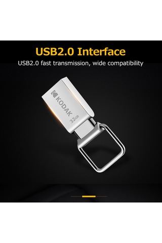 Ranyeek Kodak K112 64gb Usb 2.0 Metal Usb Bellek - Su Geçirmez, Sarsıntı Dayanıklı, Araç Uyumlu, Hızlı Veri Transferi, Gümüş Renk