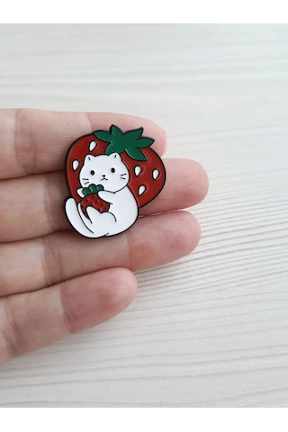 Proshik Emaye Detaylı Broş Kedi Rozeti 293456362 Siyah