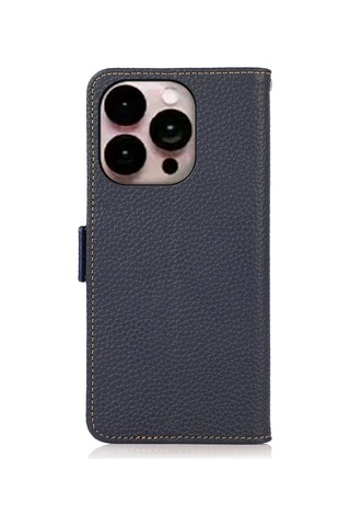 Moda Ctrx İphone Uyumlu 16 Pro Uyumlu Khazneh Yan Manyetik Litchi Hakiki Deri Rfıd Kılıf Diğer