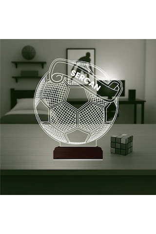 Luvivia Futbolcu Hediye Futbol Topu Kişiye Özel 3d Lamba - Masa Gece Lambası