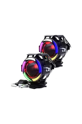 Motosiklet Sis Farı Drs U7 Led Mercekli Angel Xenon Far 2 Adet Takım