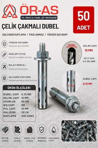 Çelik Dubel - 50 - Adet