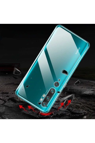 Rba Aksesuar Mi Note 10 Kılıf Rba Süper Silikon Kapak - Renksiz Çok Renkli