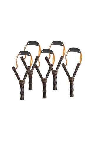 Suntek 5 Set Bambu Ahşap Sapan Çocuklar Çocuklar Için Atış Koyu Kahverengi