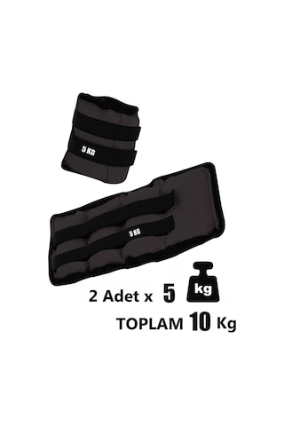 Spor Byfit 5 Kg x 2 Adet Siyah El veya Ayak Bileği Ağırlığı Siyah