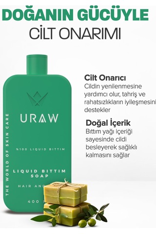 Uraw Saç Derisi Arındırıcı ve Kepek Karşıtı Sıvı Bıttım Sabunu 400 ML