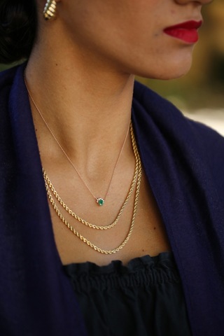 Reis Kuyumculuk T9290 Frida Emerald Altın Kolye