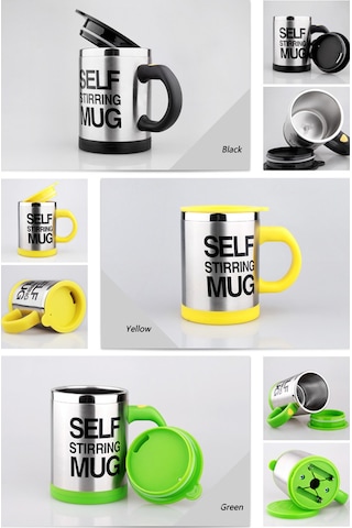 Yaleker 400ml Çift Katlı Paslanmaz Çelik Otomatik Kahve Karıştırıcı Bardak - Elektrikli, Kapaklı, Ev/ofis/outdoor Kullanımı İçin Kahve, Süt, Protein Tozu Karıştırır Açık Mavi