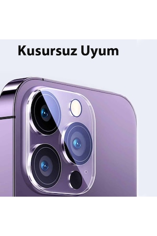 Baseus İphone 15 Pro-15 Pro Max Uyumlu Crystal Hd Kamera Koruyucu 2 Ade