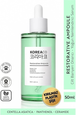 Koreaco Centella & Cica & Ceramide - Onarıcı, Aydınlatıcı ,24 Saat Nemlendirme Ampoule
