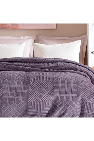 Yataş Bedding Nova Çift Kişilik Emboss Battaniye - Kül Moru