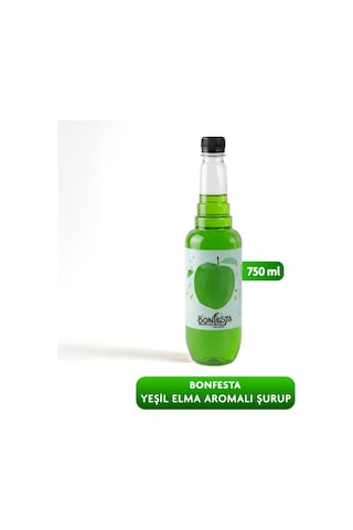 Bonfesta Yeşil Elma Aromalı Kahve ve Kokteyl Şurubu 750 ML
