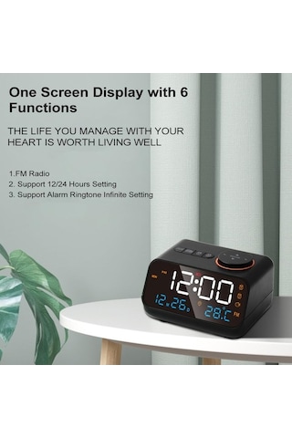 Besthome1 Mistaha Büyük Led Ekranlı Dijital Çalar Saat, 0-100% Dimmer, Uyku Ve Okuma Modu