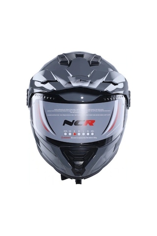 Cross Kask Ncr-165 Çene Açılır Gözlüklü E-ce Belgeli Kask Nardo Gri Koyu Gri