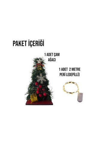 Dekoratif Işıklı Masa Üstü Yılbaşı Ağacı 20 Cm