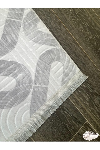 Konak Halı Modern Gri Soyut Desenli Emboss Premium Salon Halısı Saçaklı Gri