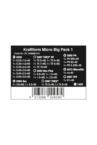 Wera Kraftform 25 li Mikro Tornavida Set 05134000001