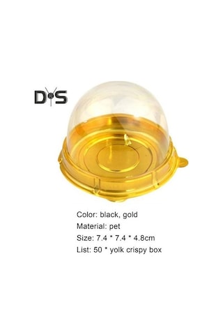 Novahub Siyah Süper Rüzgar 50 Adet Kek Kabı Tek Kullanımlık Gıda Sınıfı Plastik Tek Bölme Kek Taşıyıcı Düğün/tatil Kutusu Siyah