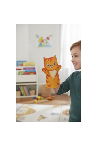 Toys2you Büyük Boy Keçe El Kuklası - Aslan Bej - Turuncu