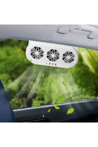Usb Eklenti Araba Penceresi Egzoz Fanı Araba Hava Sirkülasyonu Soğutma Havalandırma Fanı, Boyut:güneş Beyazı