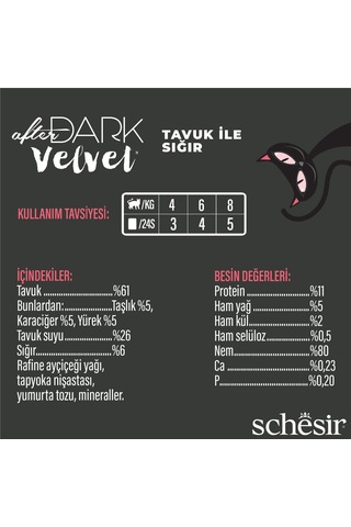 Schesir After Dark Mousse Tavuk Ve Sığır Etli Tahılsız Yetişkin Kedi Konservesi 80 Gr