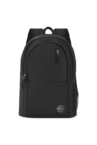 Pologrand London Orijinal Unisex Geniş Hacimli Çok Gözlü Su Geçirmez Lise Ortaokul İlkokul İçin Büyük Okul Çantası Siyah
