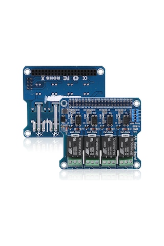 Ximistore9 Raspberry Pi A+/b+/2b/3b İçin 4 Portlu Röle Genişletme Kartı - Yüksek Gerilimli Cihaz Kontrolü, Fotoelektrik Yalıtımı, Led Durum Gösterici