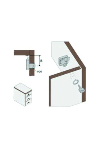 Canex Çarpma Dilli Çekmece Kilidi 22mm 10 Adet