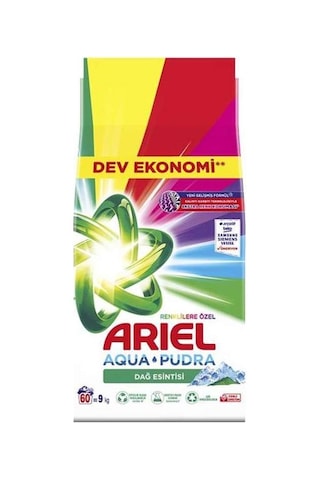 Ariel Dağ Esintisi Renklilere Özel Aquapudra Toz Çamaşır Deterjanı 9 KG