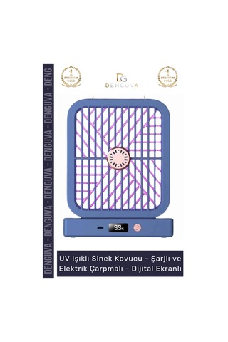 Sinekkouvucu Sinek Kovucu Mor Uv Işık Şarjlı Taşınabilir Haşere Elektrik Çarpmalı Dijital Ekranlı
