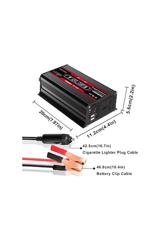 4000w Tepe Güç Değiştirilmiş Sinüs Dalgası İnvertörü Led Ekran 300w Nominal Güç İnvertörü Dc