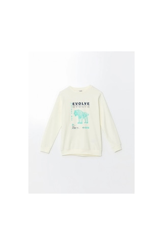 LC Waikiki Bisiklet Yaka Erkek Çocuk Sweatshirt Ekru