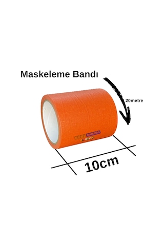 Maskeleme Kağıt Bant Geniş Taban Bandı 100mmx20mt Turuncu
