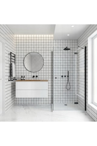 30x60 Cm Kendinden Yapışkanlı Duvar,banyo,tezgah Arası Beyaz Kareli Desen-48 Adet 30 X 60 Cm