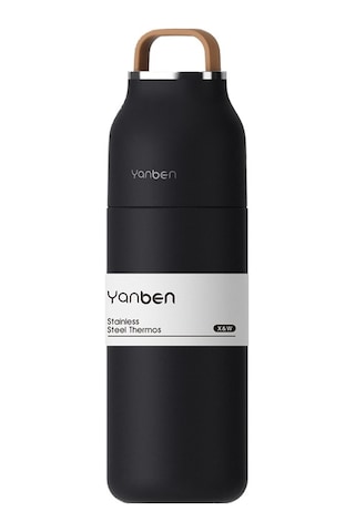 Yystore Taşınabilir Termos Bardak Basit Kahve Fincanı Sıcak Ve Soğuk İçin Evrensel Siyah