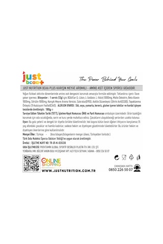 Just Nutrition Bcaa Amino Asit Tozu 180 Gr 15 Servis Karışık Meyve + Shaker + Protein Kahve