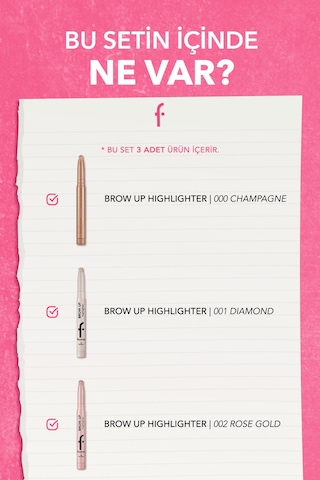 Flormar Brow Up Asansörlü Kalem Aydınlatıcı Seti 009 3'lü
