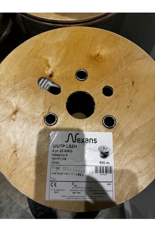 Nexans Cat 6 Halogen Freen Utp 23awg Kablo 500 Metre Gri