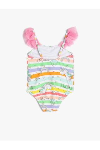 Koton Mayo Tül Detaylı Unicorn Baskılı Multıcolor 4skg30028mm Mavi