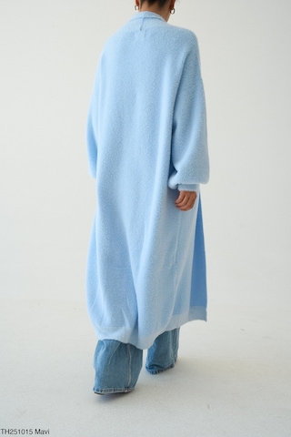 Kadın Giyim Oversize Uzun Peluş Hırka Yumuşak Dokulu, Rahat Ve Şık Tasarım Şık Kombinler Mavi